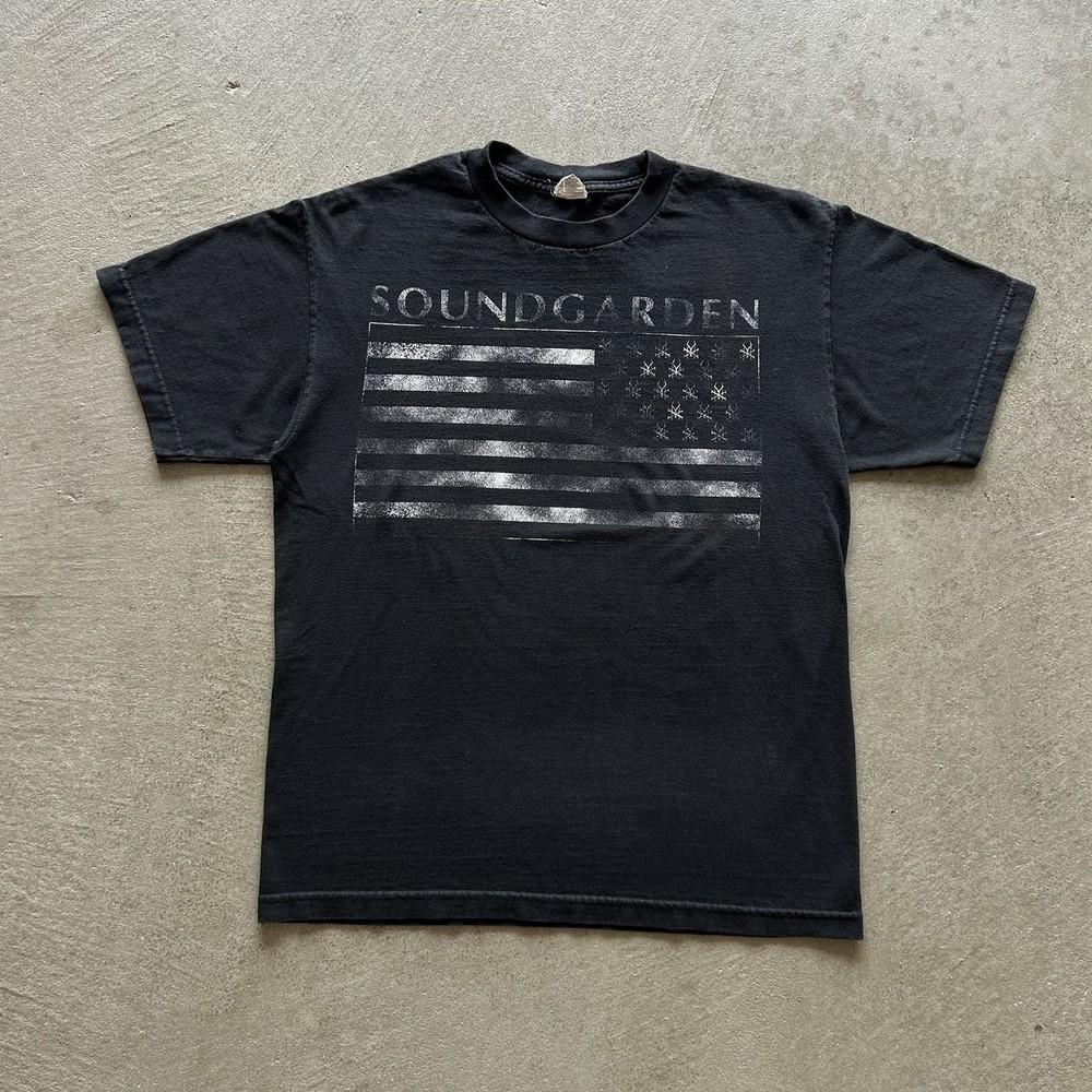 Vintage Soundgarden King Animal Shirt Size Medium Black 2012 USA Flag Rock Band