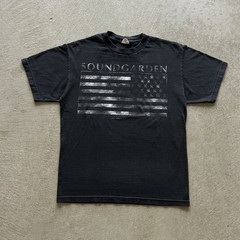 Vintage Soundgarden King Animal Shirt Size Medium Black 2012 USA Flag Rock Band
