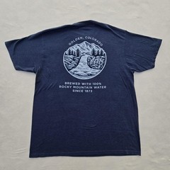 Tee Luv Coors Banquet Shirt Mens XL Blue Colorado Rocky Mountain Graphic Tee