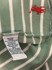 Polo Ralph Lauren Green/White Striped V-Neck Tee Large