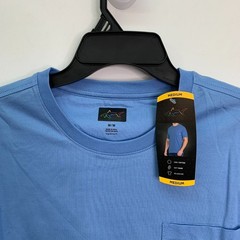 Greg Norman Men’s M Shirt Short Sleeve Crew Neck Pocket Tee T-Shirt Blue M