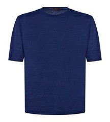 STILE LATINO t-shirt linen cotton EU 50 US 40 dark blue normal fit