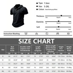 Men’s T Shirt Summer Slim Fitness Hooded Short-Sleeved Tees Male Lightweight