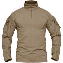 Men’s Hiking T-Shirts Tactical 1/4 Zip Casual Shirts Long Sleeve Field Work Tops
