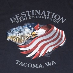 2013 Harley-Davidson Motorcycles Flame Hog Destination Tacoma WA T-Shirt Large