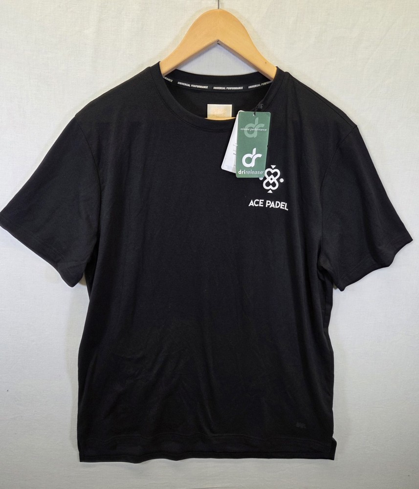 Universal Performance Ace Padel Print T-Shirt Small Black Graphic Sportswear Tee