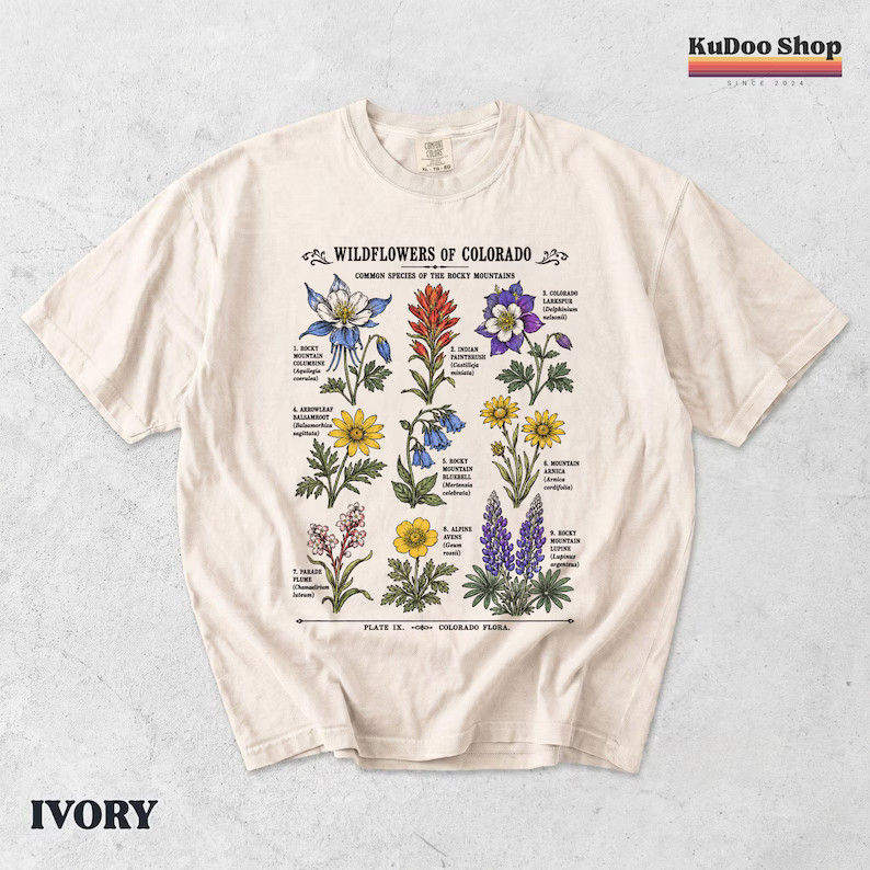 Colorado Wildflowers Vintage Flower Nature Comfort Tee