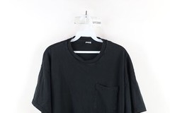 Vintage 90s Streetwear Mens XL Distressed Blank Pocket T-Shirt Black Cotton