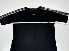 Adidas T Shirt Adult Large Black Three Stripe Casual Athletic Tee Crew Neck