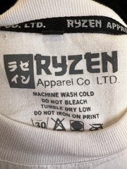 Rare Ryzen Tech Merch Tee – White – Red Katakana Graphic Logo – Size Medium