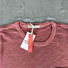 Marine Layer Vintage Heavy Slub Pocket Tee Mens Small Marsala Red Soft $54 NWT