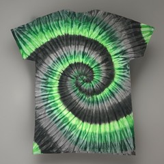 *New* 3XL & 4XL Handmade Tie Dye, Lime Graphite Double Spiral, Crew or V-Neck