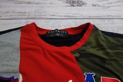 Eternity BC/AD Color Block Gray Camo Black Red Chest Logo T-Shirt Mens XL