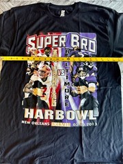 NFL Super Bowl XLVII T-Shirt Mens L Black Football Outdoor Sports Logo Outdoor