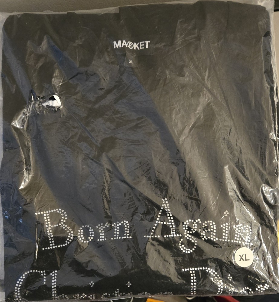 Market Studios Chinatown Designer Inspired Born Again Black T Shirt Mens XL