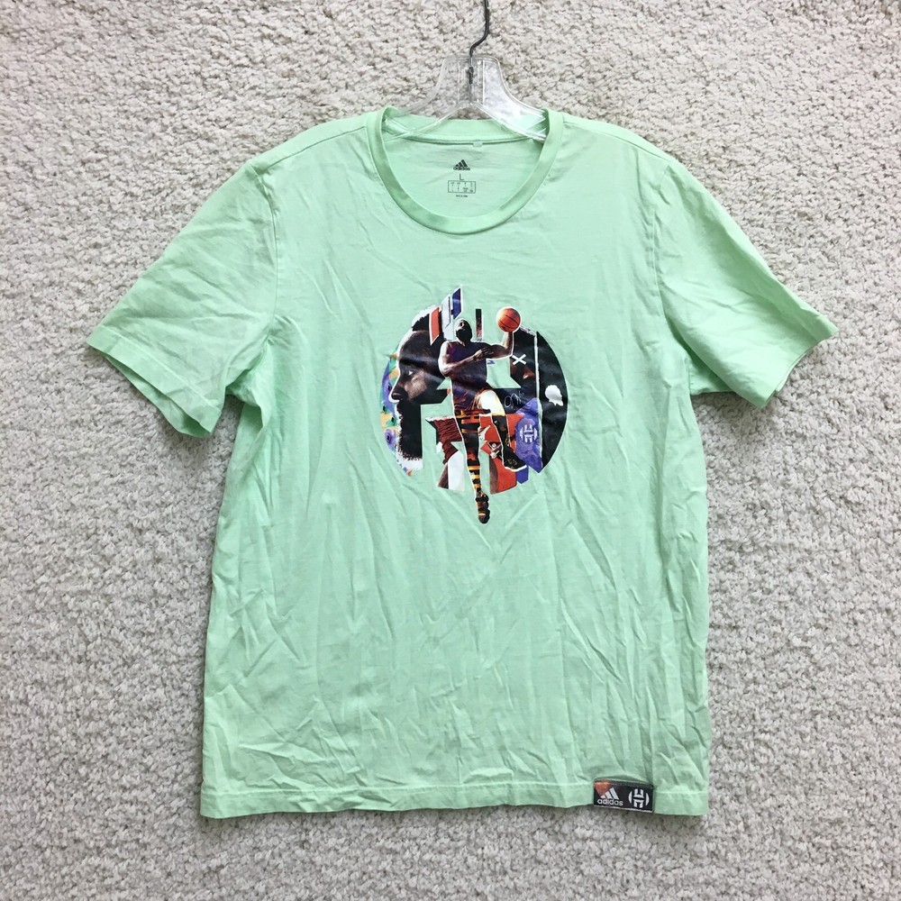 Adidas James Harden Shirt Large Adult Green Basketball Athletic Modern Fit Men L
