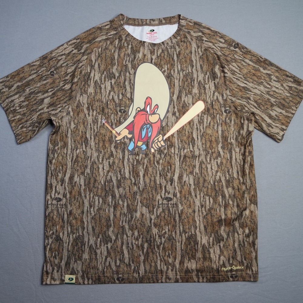 Mossy Oak Hydroplex Yosemite Sam Rippin Heaters Performance Camo Shirt Mens L
