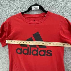 Adidas The Go-To Tee Men Small Red Big Black Logo Casual Comfort Breathable