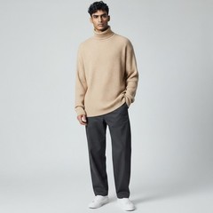 JOHN ASHFORD ADVENTURE Men’s Ribbed Knit Turtleneck Shirt M Casual Layering