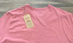 Faherty Sunwashed Short Sleeve T Mens XL Pink Organic Cotton Pocket Shirt