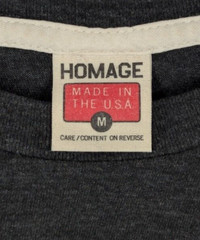 HOMAGE Script Logo T-Shirt Mens Medium Heather Charcoal Gray Tri-Blend USA Made