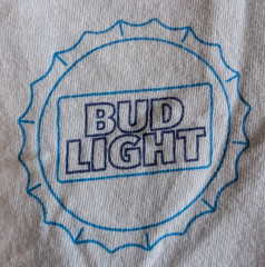 Bud Light Promo Hanes Nano-T Large (Fits XS) 100% Cotton, 2010s Graphic Beer T