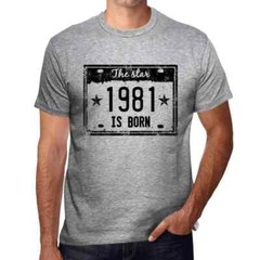 Men’s Graphic T-Shirt The Star Is Born in 1981 43rd Birthday Anniversary 43 Year