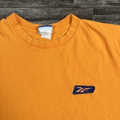 Vintage 90s Reebok Tshirt Orange Large USA Made Essential Sports Casual