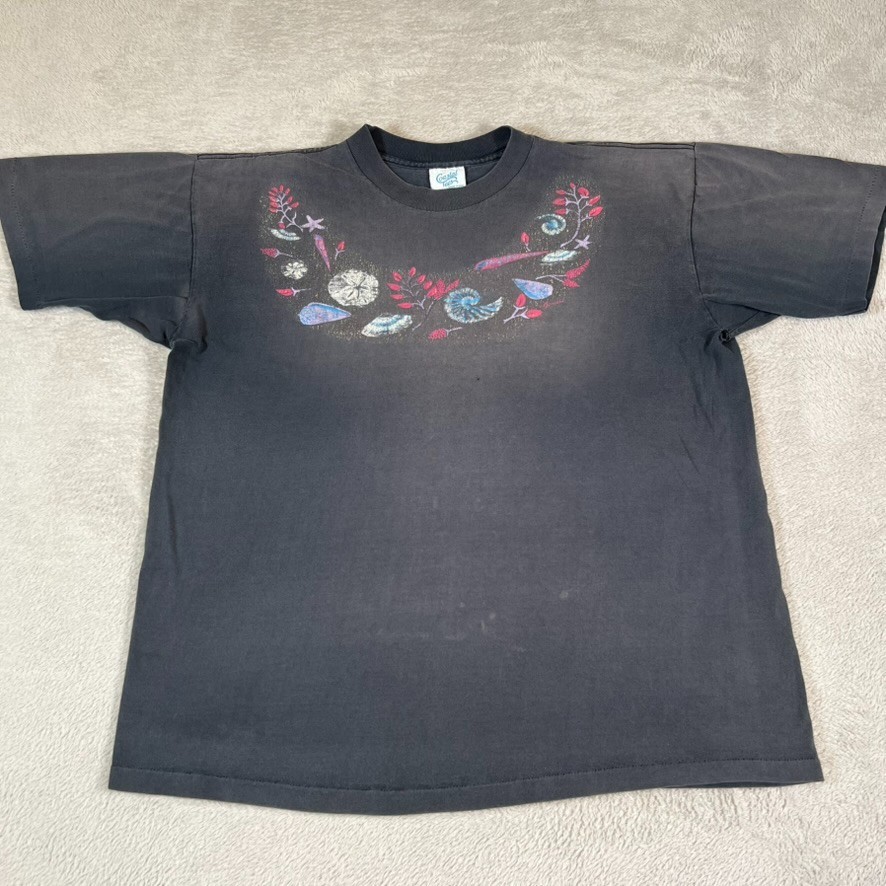 Vintage 90s Coastal Tees T-Shirt Men’s XL Nature Beach Seashells Single Stitch