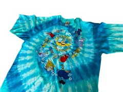 Vintage 2004 Liquid Blue The Beatles Yellow Submarine Blue Tie Dye T Shirt XXL