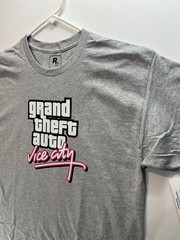 GTA Vice City Gray T-Shirt (New Condition) Grand Theft Auto, Rockstar Games Logo