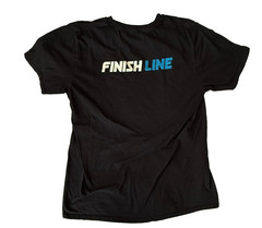 LOT 2 FINISH LINE DOUBLE SIDED BLACK UNIFORM SHORT SLEEVE T SHIRT MENS M 38×25