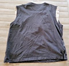 Vintage Raw Blue Mens 2XL Black White Grey Lace Up Buckle Sneaker Tank Top Shirt