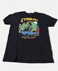 RIOT SOCIETY CTHULHU BLACK T SHIRT SZ Large 100% COTTON SKATER PUNK GRUNGE