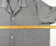 Men’s 4XL Gray Textured Fabric Shorts Sleeve T-shirt Soft Corrugated Stretch