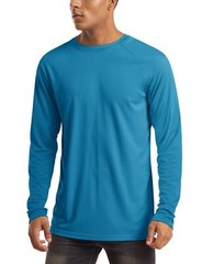 Mens Long Sleeve UPF50+ Shirts Sun Protection Athletic Shirt Quick Dry Workout T