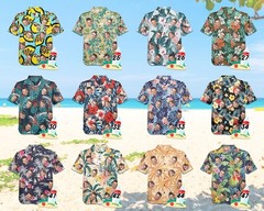 Personalized Hawaiian Button Up Shirt Custom Tropical Summer Vacation