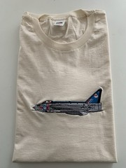 Lightning Aircraft embroidered on a natural colour t-shirt sizes medium-3xl new