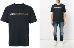 Pierre Balmain Mens Iconic Top Logoshirt Gold Logo Shirt Kurzarm T-Shirt 48 M