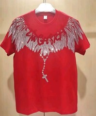 New Men Luxury Diamond Wings Rhinestones Fashion T-Shirt High Quality