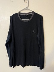 Air Jordan Black Jumpman Logo Waffle Knit Thermal Long Sleeve Shirt Men’s XL