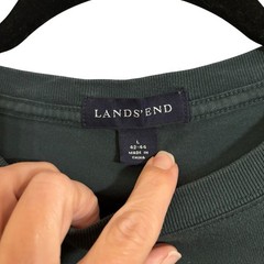 Lands’ End Crew Neck T-shirt 100% Cotton Men’s l Large Blue/green Undershirt