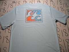 XL UV Surf Sun Rash Guard Billabong Baby Blue Shirt