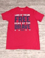 Patriotic Shirt Men’s XL Red Land of the Free Home of the Brave USA