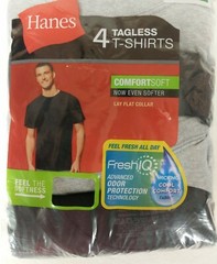 Hanes Tagless T-Shirts~S 34-36 or XL 46-48~Comfort Soft~4 Pack~Asst Gray Black