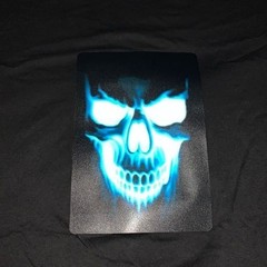 El Flashing Sound Activated LED T-Shirt Skull Black Short Sleeve Size Small