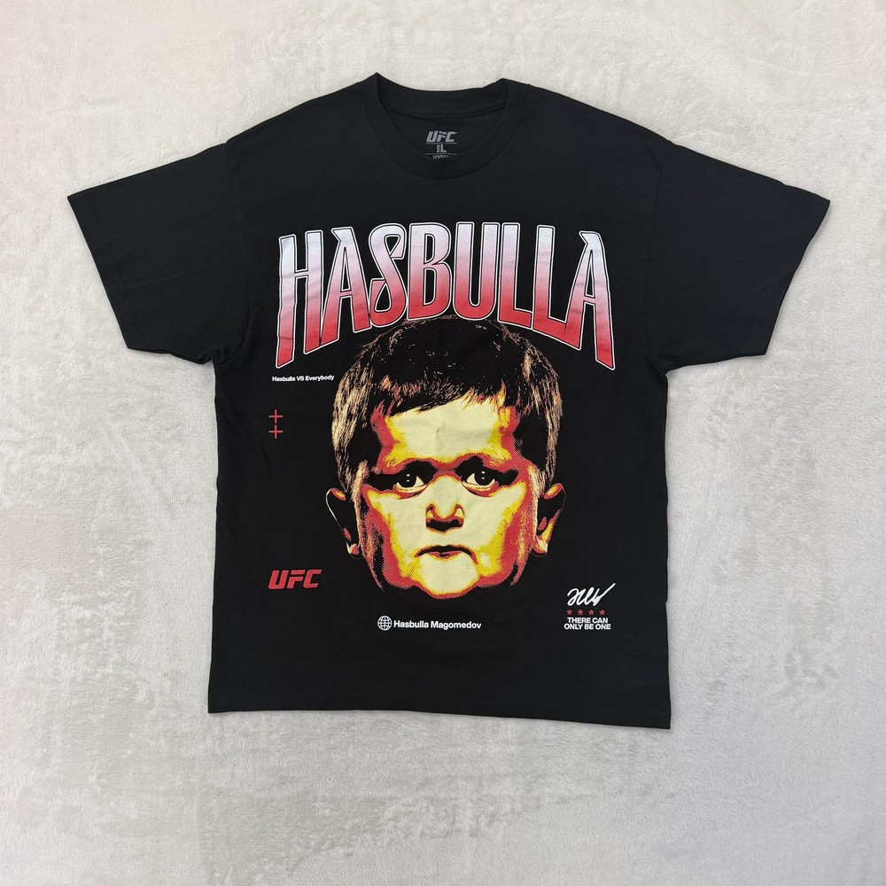 UFC Hasbulla Magomedov Shirt Mens Large Black MMA Graphic Tee Vs Everybody