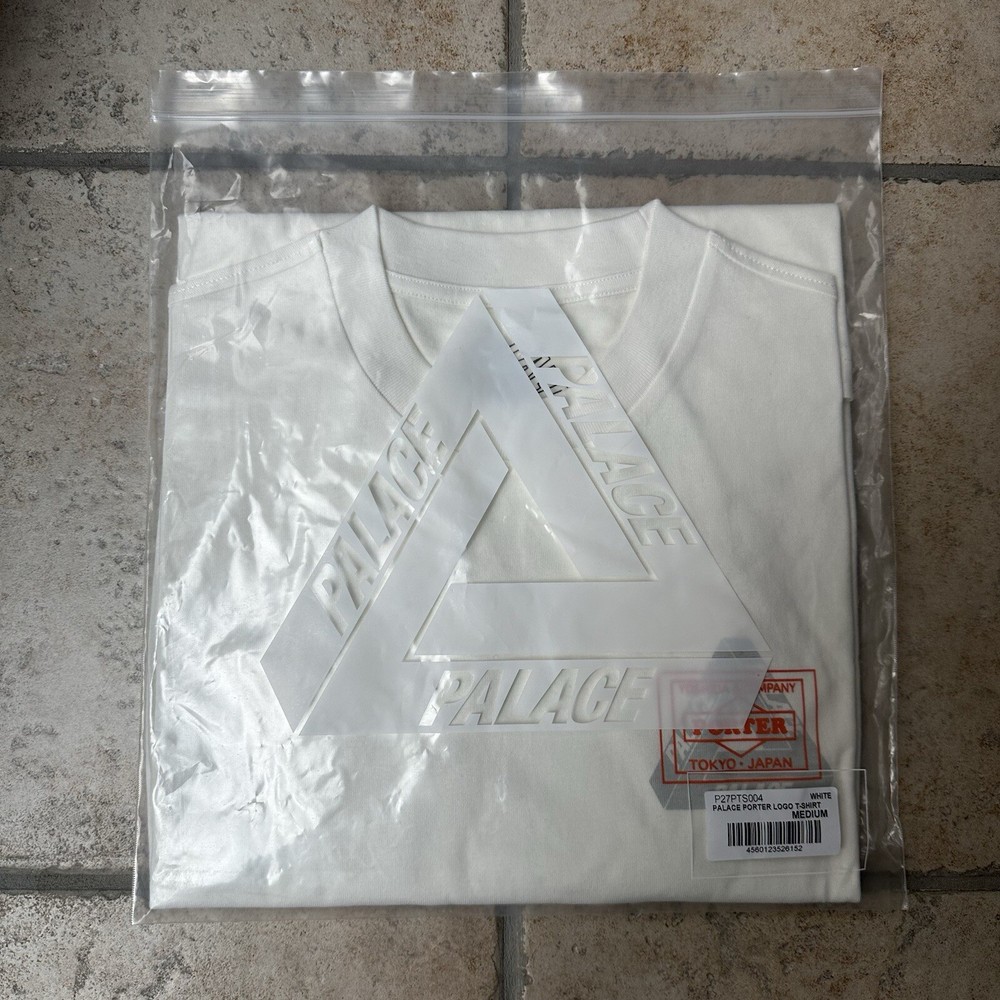 Palace Porter Yoshida Logo T-Shirt White Size Medium Brand New In Hand