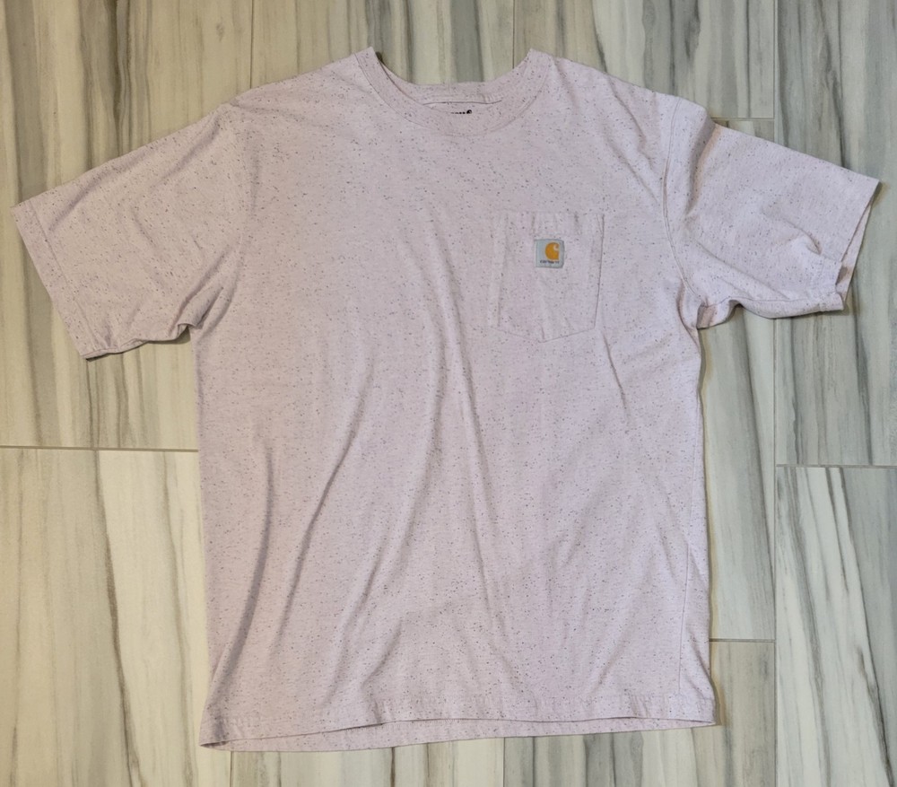 L Carhartt K87 V39 Loose Fit Heavyweight Short-Sleeve Pocket Amethyst Fog Nep