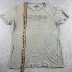 Lucky Brand Mens Medium Triumph Motorcycles Graphic T-Shirt Gray Slub Knit Tee